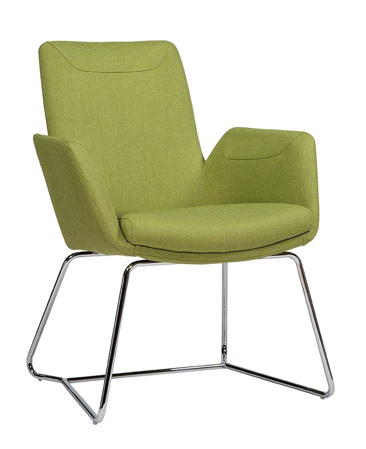 כורסת המתנה דגם סיטי כסא המתנה עם ריפוד בד ירוק