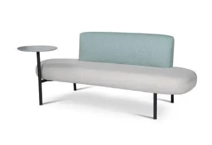 פינת המתנה משולבת שולחן בצבע אפור