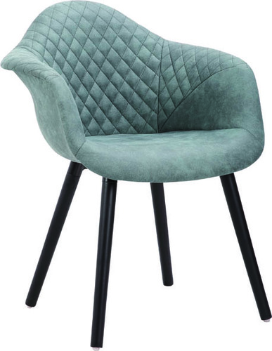 כורסת המתנה עם ריפוד בד ורגלי עץ צבע שחור